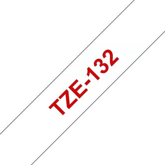 Brother TZe-132 Red on Clear Laminated Label Tape 12mm x 8m