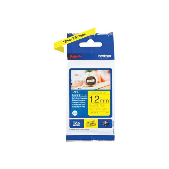 Brother TZe-631S Black on Yellow Laminated Tape 12mm x 4m