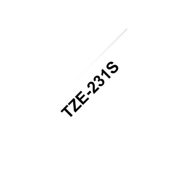 Brother TZe-231S Black on White Laminated Tape 12mm x 4m