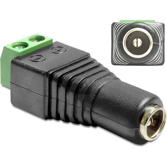DeLOCK Adapter DC 2.1 x 5.5 mm female > Terminal Block 65421