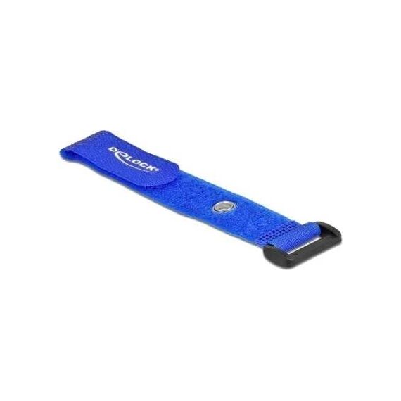 Delock Hook & Loop Cable Tie 19 cm Blue, 5 Pack