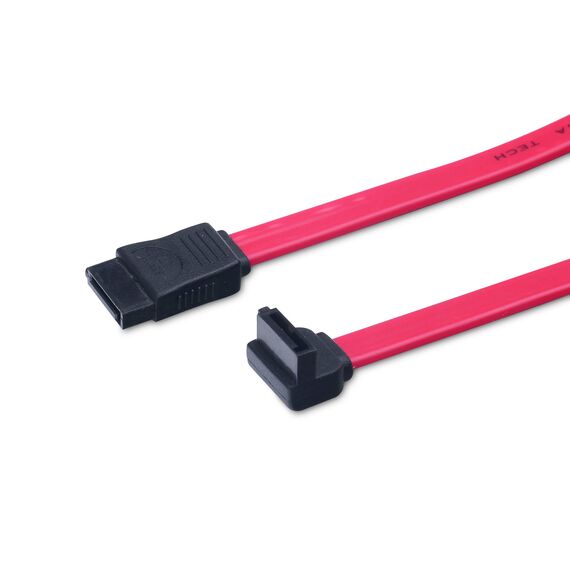 DIGITUS AK-400104-005-R SATA III Data Cable 0.5m 90° Angled to Straight Red