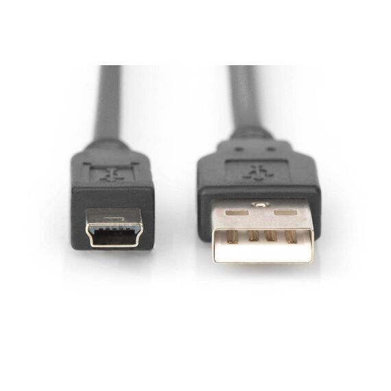DIGITUS AK-300108-018-S USB-A to Mini-B Cable 1.8m Black