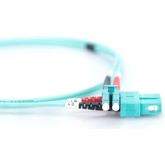 DIGITUS DK-2532-01/3 OM3 LC-SC Duplex Fibre Optic Patch Cable 1m Aqua