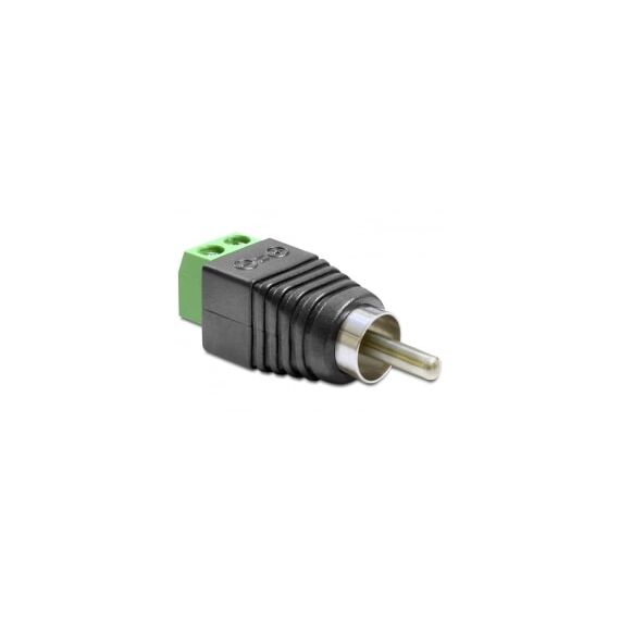 Delock RCA Male to 2-Pin Terminal Block Adapter
