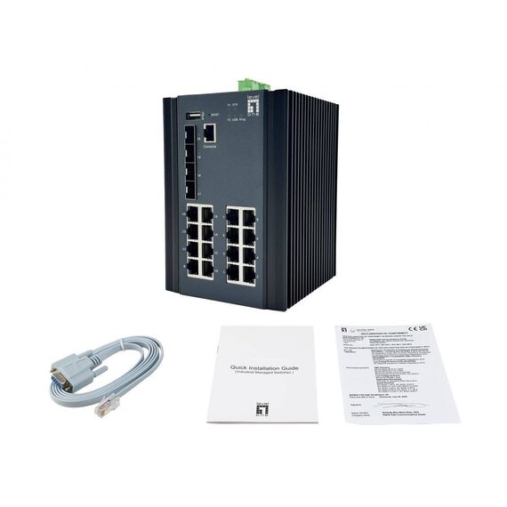LevelOne IGU-2071 20-Port L2+ Managed Industrial Gigabit Switch 4-Port 2.5G SFP
