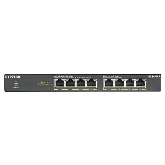 NETGEAR GS308PP 8-Port Gigabit PoE+ Unmanaged Switch