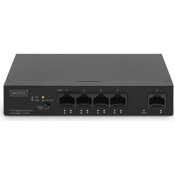 Digitus 4- Port Gigabit PoE Netzwerkswitch, Desktop, | DN-95330-1