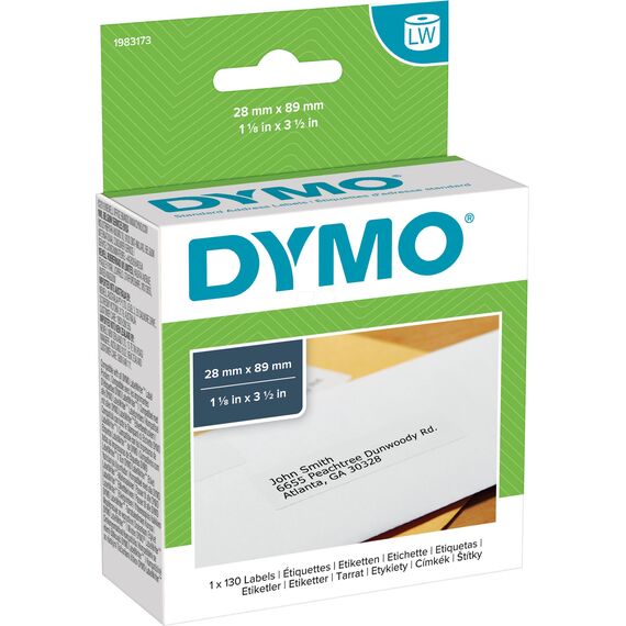 DYMO LabelWriter 1983173 Standard Address Labels White 28 x 89mm 130 Labels