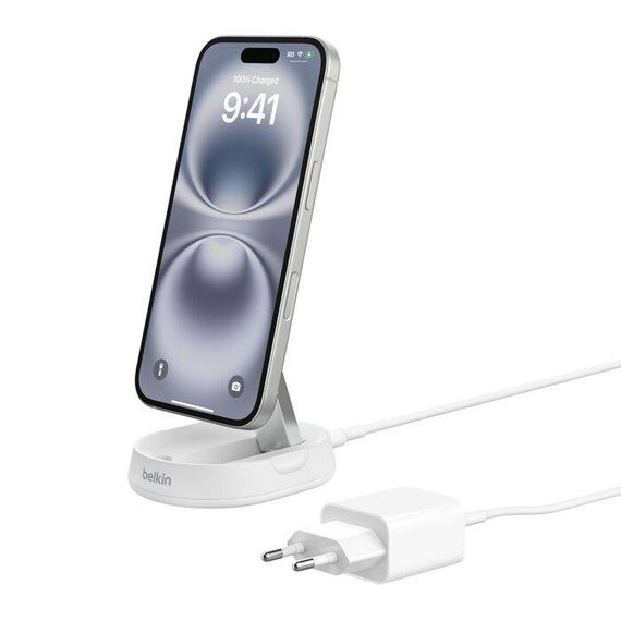Belkin WIA008VFWH BoostCharge Pro Qi2 15W Stand White