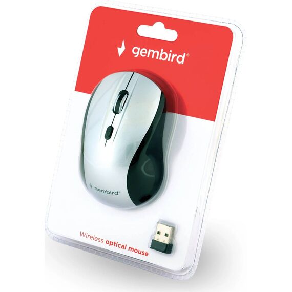 Gembird MUSW-4B-02-BS Wireless Optical Mouse Black Silver