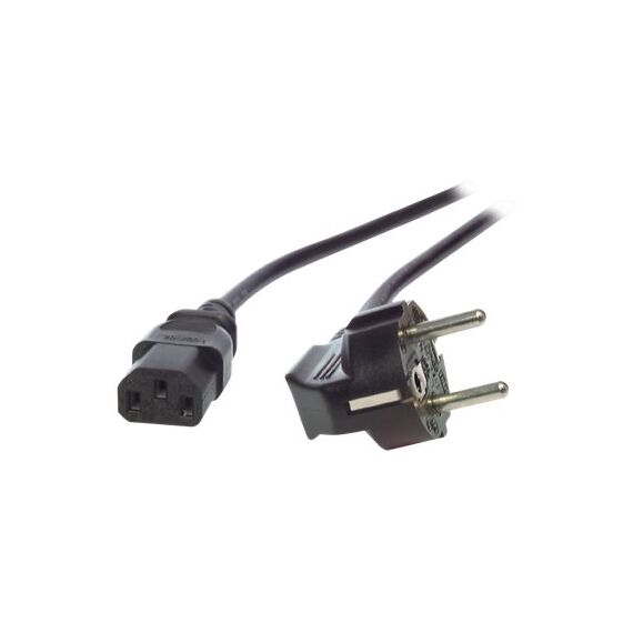 EFB Power Cable Angled Schuko CEE 7/7 to IEC C13 2m Black