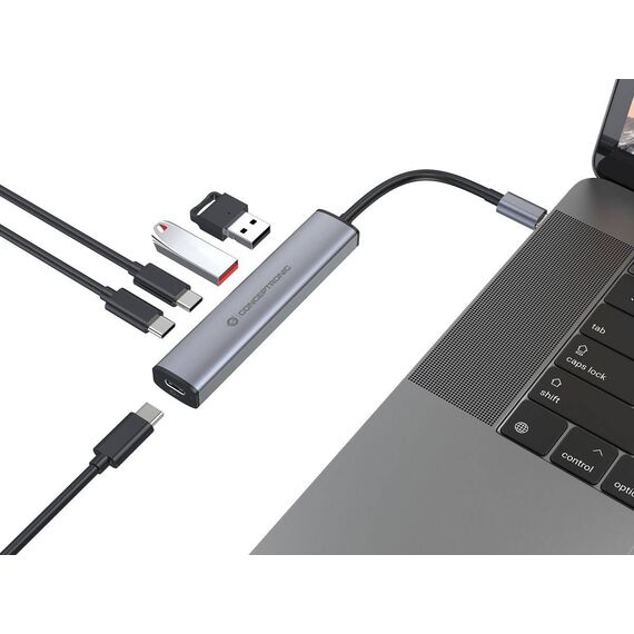 Conceptronic HUBBIES22G 4-Port USB-C Hub 5Gbps 100W PD