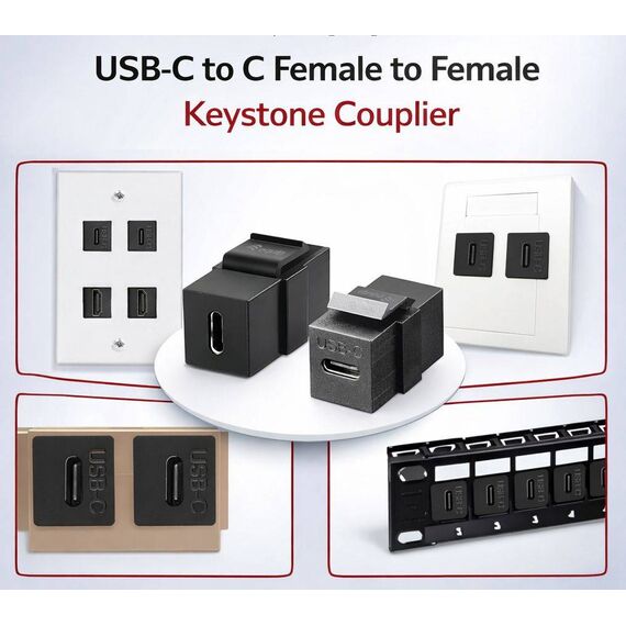 Equip 769404 USB-C Keystone Coupler 20Gbps 100W PD 4K60