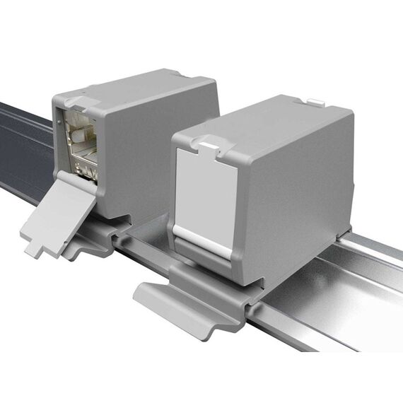 Equip 125581 Cat.6A Shielded DIN Rail RJ45 Inline Coupler