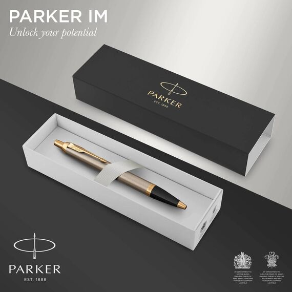 Parker 1931670 IM Ballpoint Brushed Metal Gold Trim