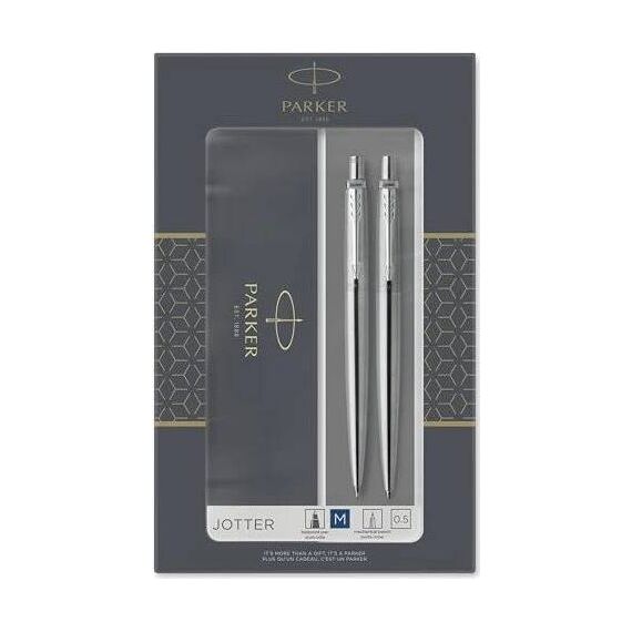 Parker 2093256 Jotter Duo Set Ballpoint + Pencil Steel CT