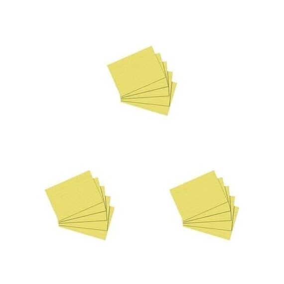 Herlitz A8 Ruled Yellow Index Cards 100 Pack