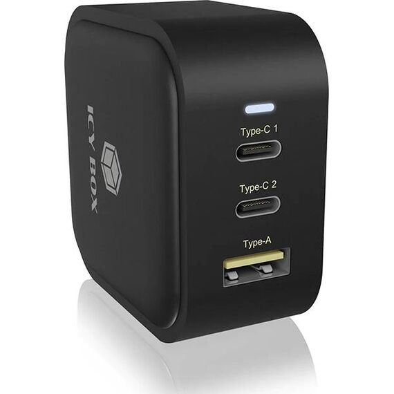 ICY BOX IB-PS1030-PD 65W GaN Wall Charger Black