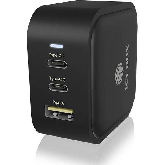 ICY BOX IB-PS1030-PD 65W GaN Wall Charger Black