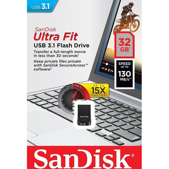 SanDisk Ultra Fit 32GB USB 3.1 Flash Drive SDCZ430-032G-G46