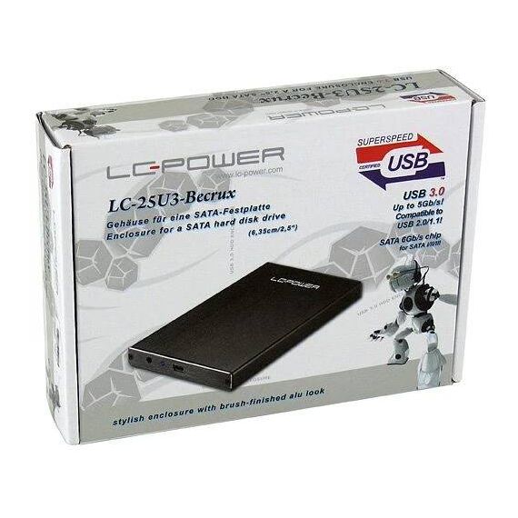LC-Power LC-25U3-Becrux 2.5 inch SATA USB-A 3.2 Gen 1 Aluminium Enclosure
