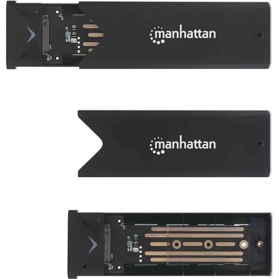 Manhattan 130530 M.2 PCIe NVMe SSD USB-C Enclosure Black
