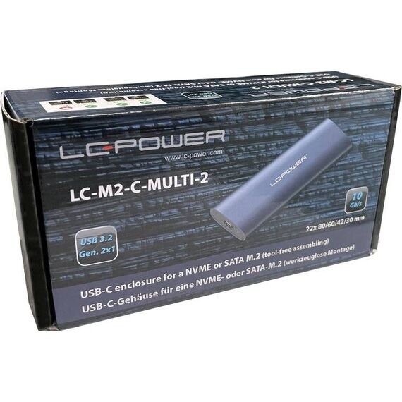LC-Power LC-M2-C-MULTI-2 M.2 NVMe SATA SSD USB-C Enclosure