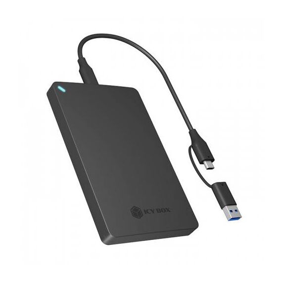 ICY BOX IB-201T-CU31 2.5 inch SATA HDD SSD Enclosure USB-C USB-A Black