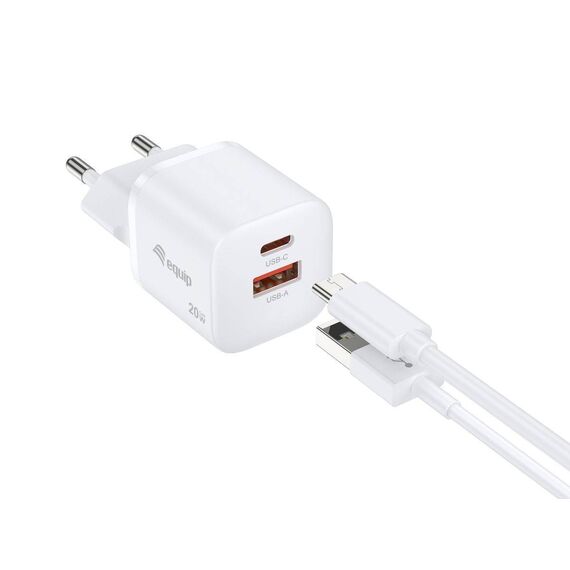 Equip 2-Port 20W GaN USB PD Charger, USB-C  (245526)