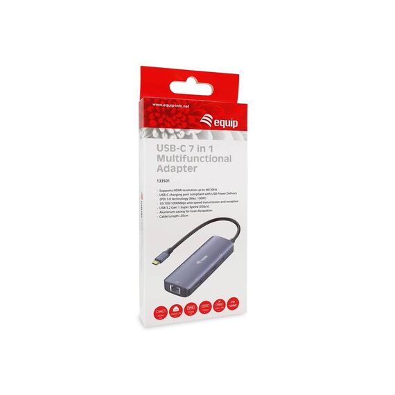 Equip USB-C 7-in-1 MST Multifunctional Adapter, Dual HDMI (133501)
