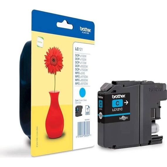 Brother LC121C Cyan Ink — ~300pp for DCP-J152W