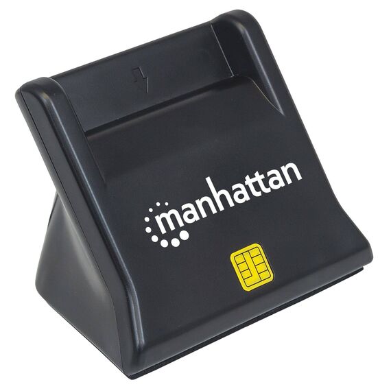 Manhattan 102025 Standing USB-A Smart and SIM Card Reader Black