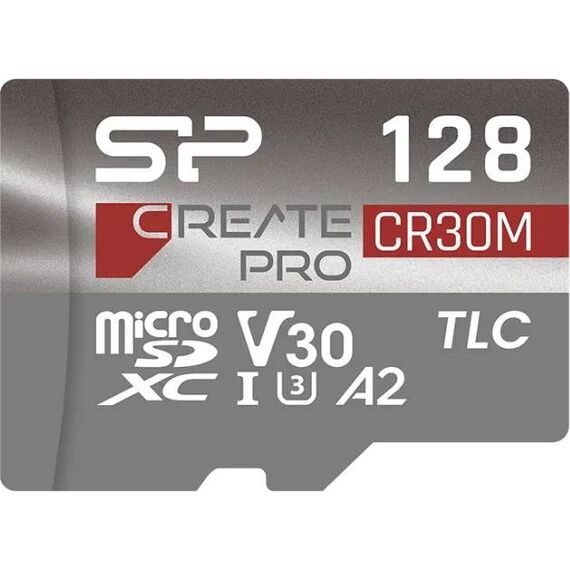 Silicon Power MicroSD Card 128GB UHS-1 CreatePro CR30M CL.10 (SP128GBSTXLA2V1CSP)