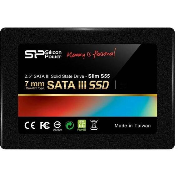 Silicon Power SSD 480GB 6.3cm SATAIII S55 3D Nand Black (SP480GBSS3S55S25)