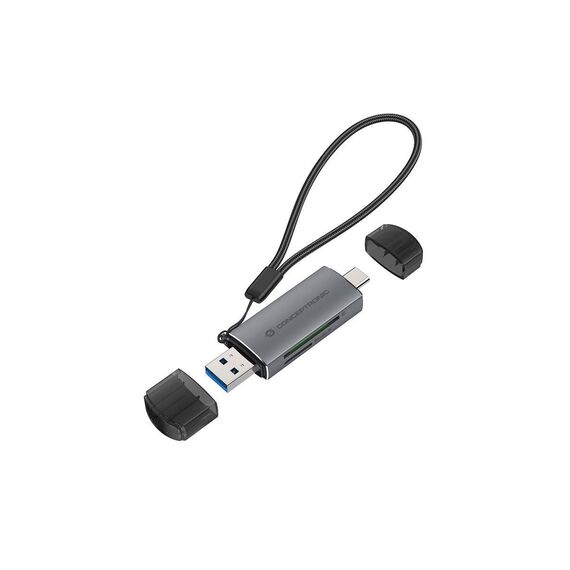 Conceptronic BIAN05G USB-A USB-C SD MicroSD Card Reader Grey