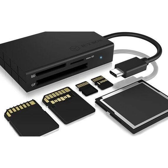 ICY BOX IB-CR401-C3 USB-C UHS-II CF SD microSD Card Reader