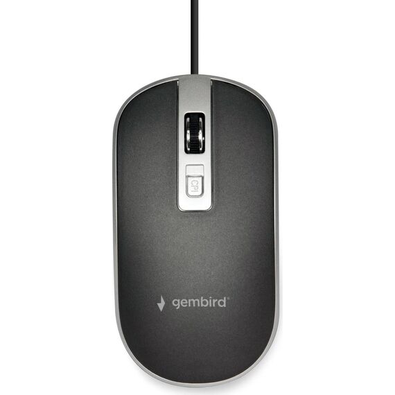 Gembird MUS-4B-06-BS Wired Optical USB Mouse Black Silver