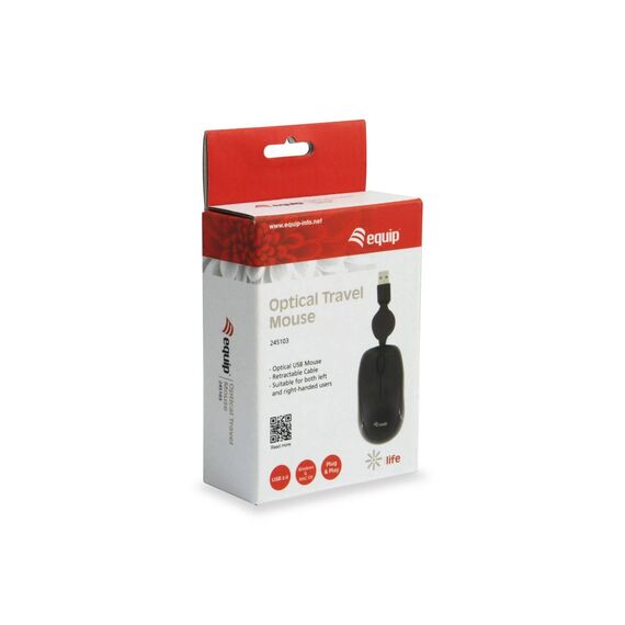 Equip 245103 Optical Travel Mouse Black