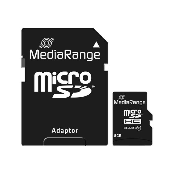 MediaRange MR957 8GB microSDHC Class 10 Card with SD Adapter