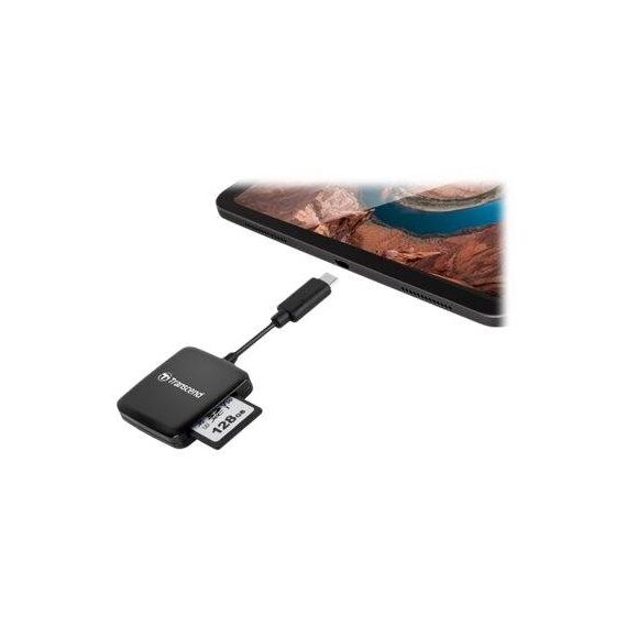 Transcend RDC3 USB-C SD microSD Card Reader Black