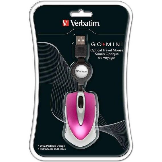 Verbatim Go Mini 49021 Optical Travel Mouse Hot Pink