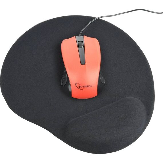 Gembird MP-GEL-BK Black Gel Mouse Pad with Wrist Support
