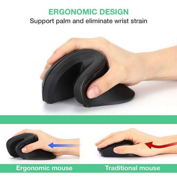 Equip 245119 Vertical Ergonomic Wired Mouse Black