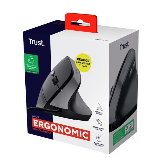 Trust Bayo II Ergonomic Vertical Mouse Black 25144