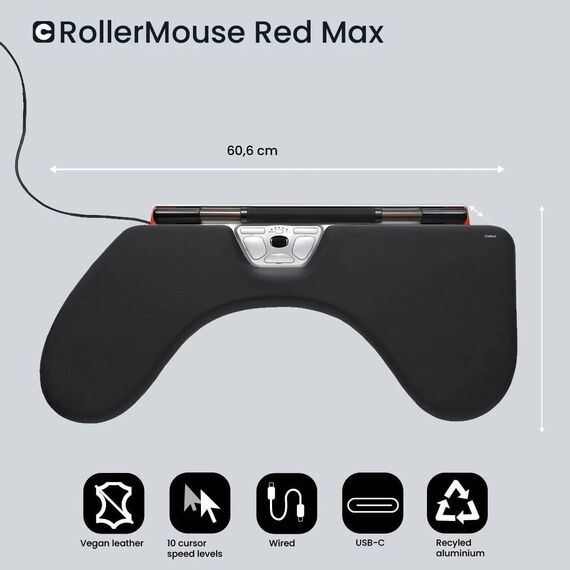 Contour RollerMouse Red Max CDRMRED20410 Black Silver