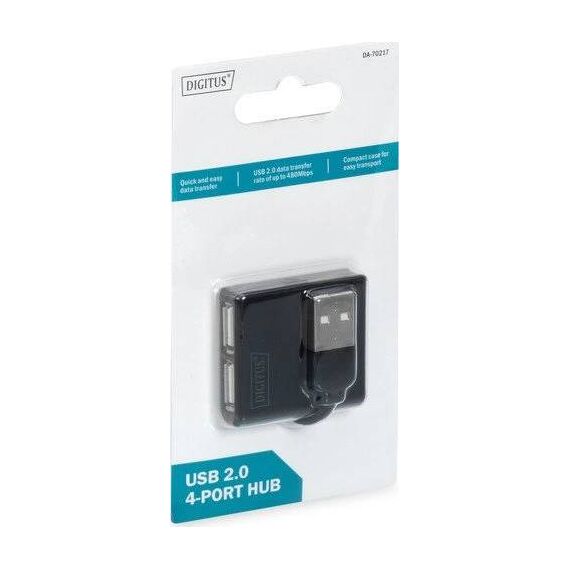 DIGITUS DA-70217 4-Port USB 2.0 Hub Black