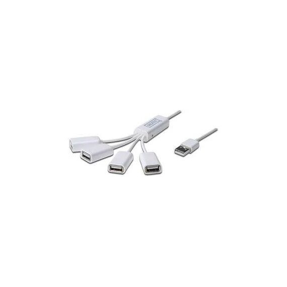DIGITUS DA-70216 Slim Spider 4-Port USB 2.0 Hub White