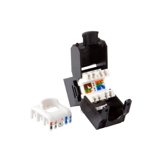 Equip 769226 Cat6A Unshielded Tool-Free Keystone Jack 8-Pack Black