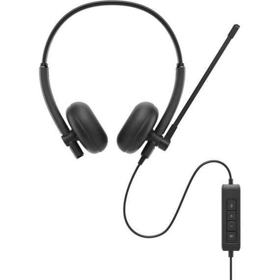 Dell WH125 WH125-DWW Wired USB-A Stereo Headset Black
